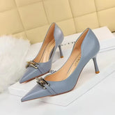 Elegant blue grey heels
